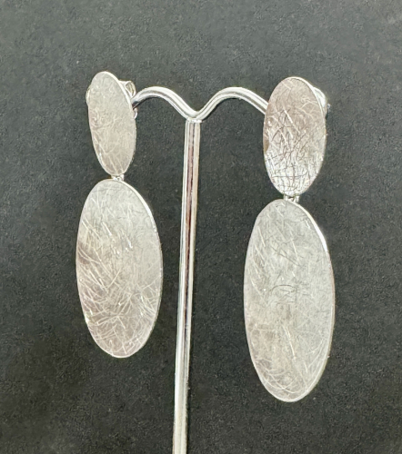 Preview: Ohrhänger Oval Silber rhod.